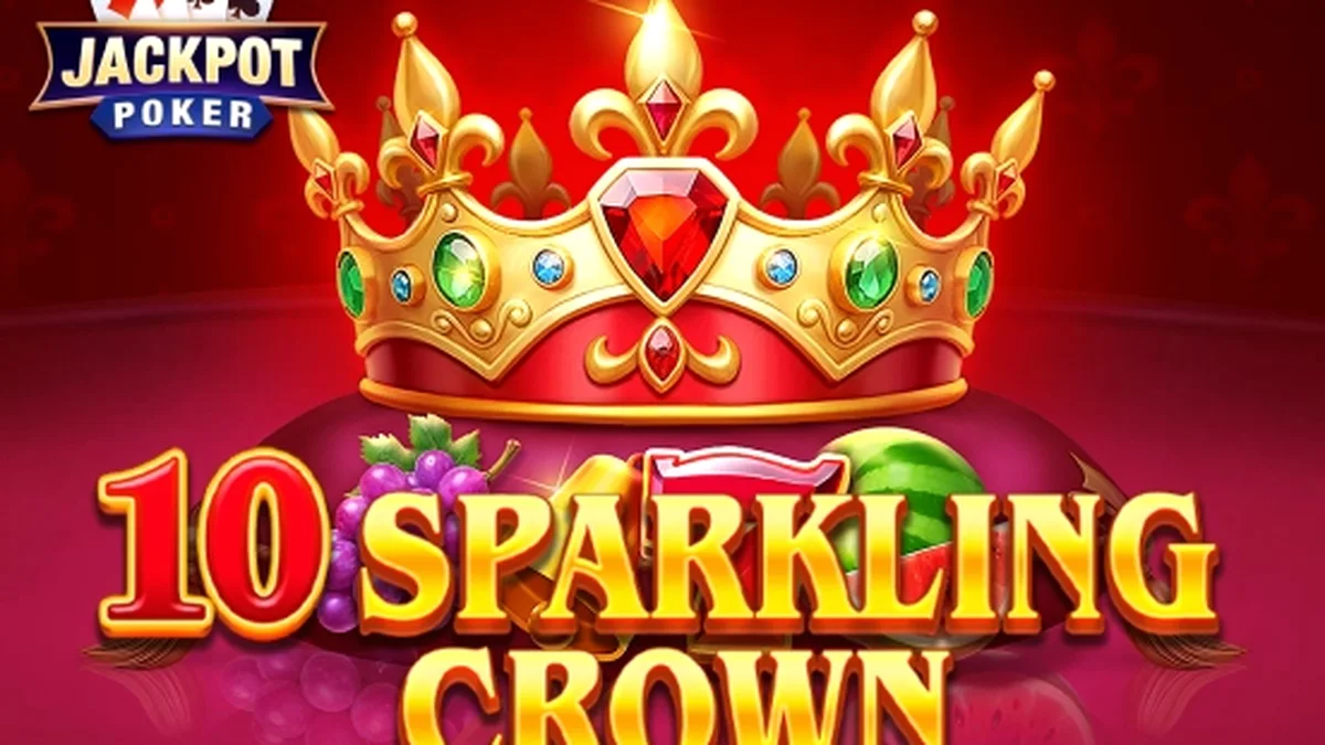 Interface do jogo 10 Sparkling Crown com símbolos de frutas e coroas